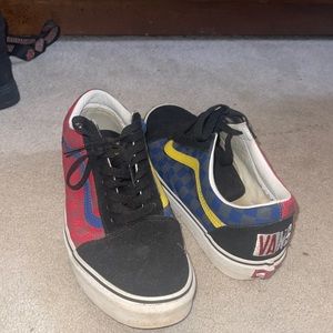 RED AND BLUE Vans 9.5 Mens